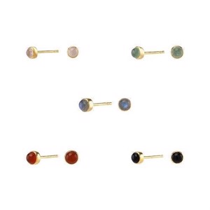 Nordahl Jewellery - SWEETS52 ørestikker i forgyldt sølv m. rosakvarts 329 012-3